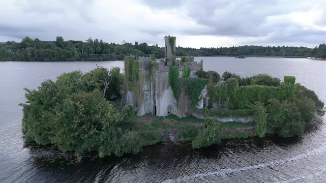 Aerial view of Mc Dermott Castle, County.Roscommon - Ireland