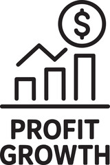 Obraz premium Business concept graphic with profit and growth chart illustration