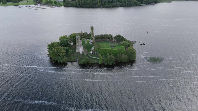 Aerial view of Mc Dermott Castle, County.Roscommon - Ireland