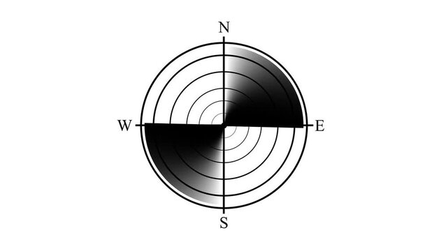 Radar technology background animation. Abstract icon on a white background,with 4k video animation.
