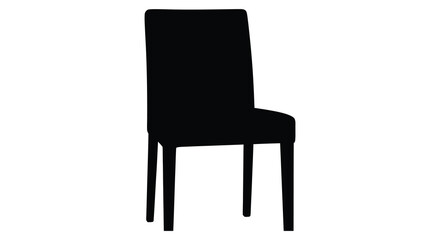 A black chair stands isolated against a white background silhouette © Kuntol02