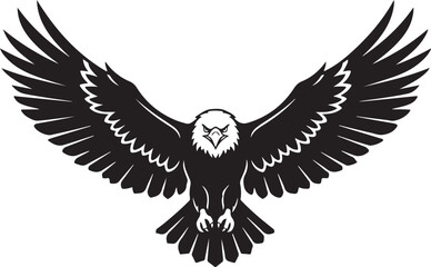 Obraz premium A majestic eagle spreads its wings in mid flight outdoors