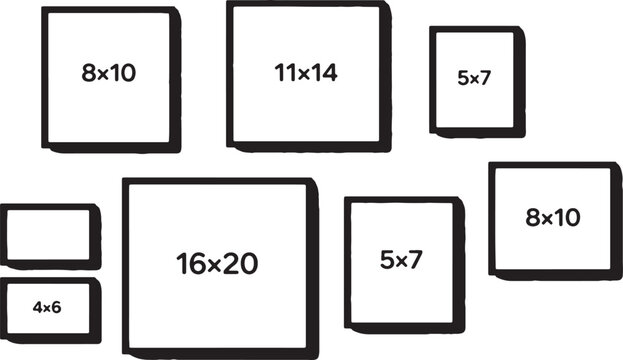 Sketch Frame Size Set with 8x10 11x14 16x20 5x7 and 4x6 Templates
