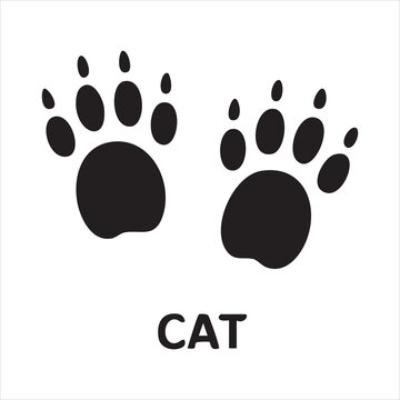 Cat paw prints icon symbol for animal tracks footprint cute pet wildlife feline domestic animal