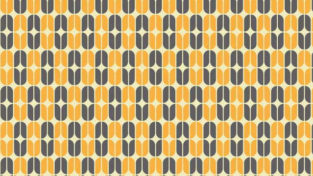 Modern soft grey and yellow geometric pattern background with minimalist tulip shapes for contemporary textile and wallpaper design