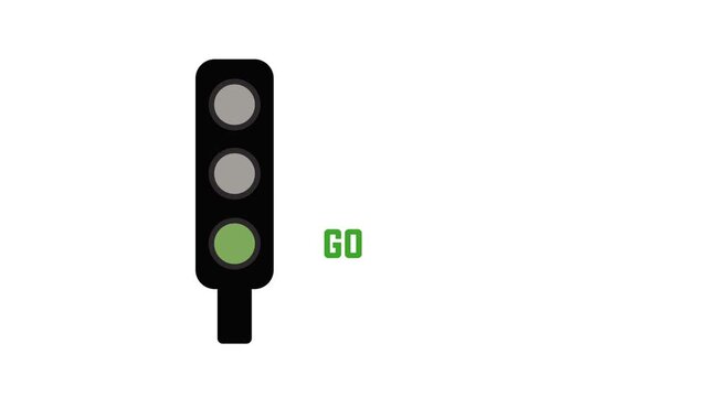 traffic light on a white