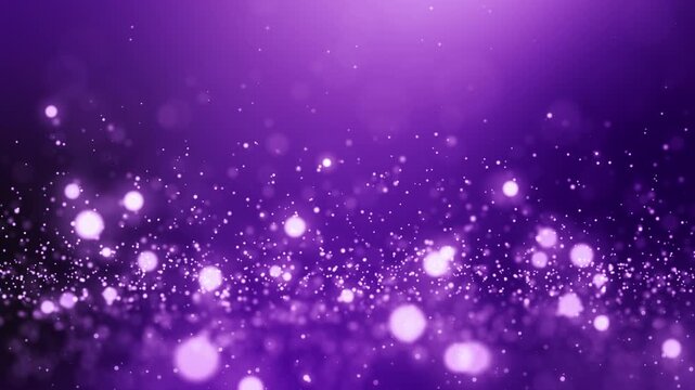 Abstract Purple Bokeh Particle Background with Glowing Light Effects