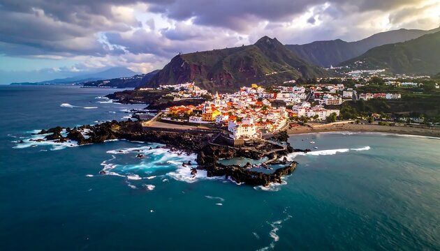 Coastal Village of Arico Viejo, Tenerife - A Picturesque Seaside Scene.
