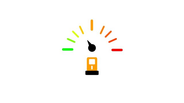 Fuel gauge indicating moderate level, highlighting efficiency and consumption measurement