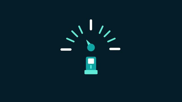 Digital performance meter icon, showing optimized speed and data processing