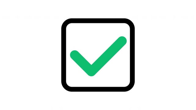 Green confirmation checkbox icon with alpha channel