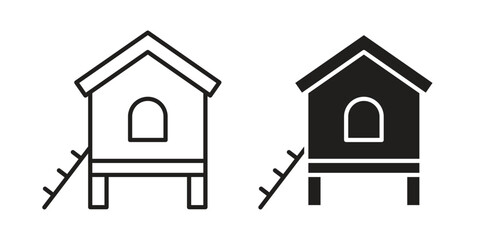 Chicken coop icon concept design set. Icon Element For Design © Shuvro