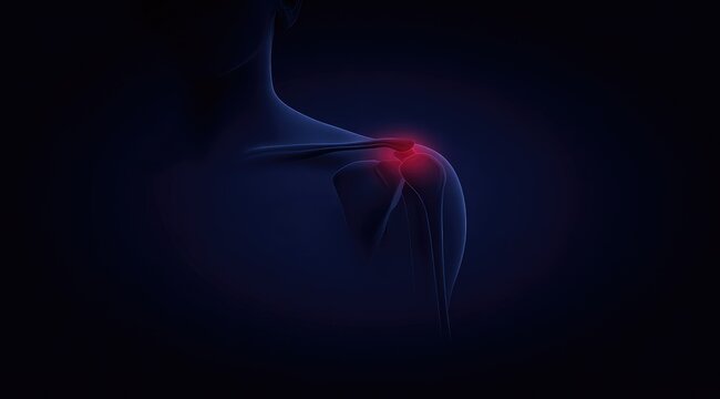 Shoulder Pain Medical Illustration.