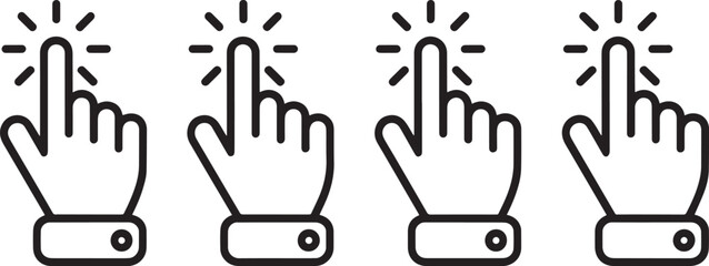 Fototapeta premium Four step illustration of hand using touchscreen device with finger gesture interaction