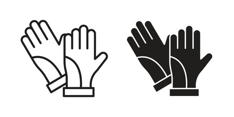 Fototapeta premium Gloves icon clipart symbol isolated on white background. Flat and stroke designs.