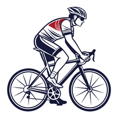 Obraz premium Professional Road Cyclist Vector, Athletic Bicycle Racer Illustration.