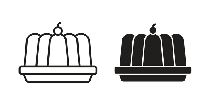 Jelly icon clipart symbol isolated on white background. Flat and stroke designs.