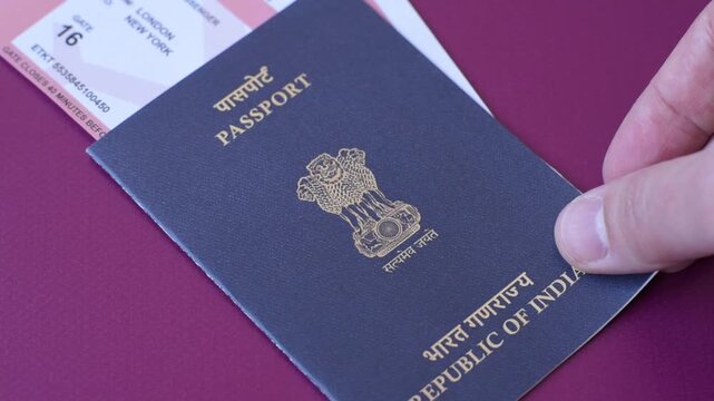 Indian passport, a document for travel, leisure, and work. Passport of India as a travel background for your design