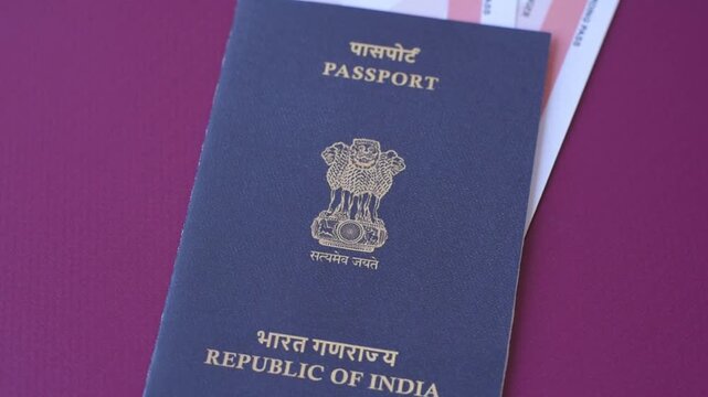 Indian passport, a document for travel, leisure, and work. Passport of India as a travel background for your design