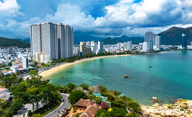 View of Hon Chong beach near Nha Trang, Vietnam © monticellllo
