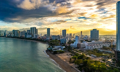 Fototapeta premium View of the city of Nha Trang, Khanh Hoa province, Vietnam