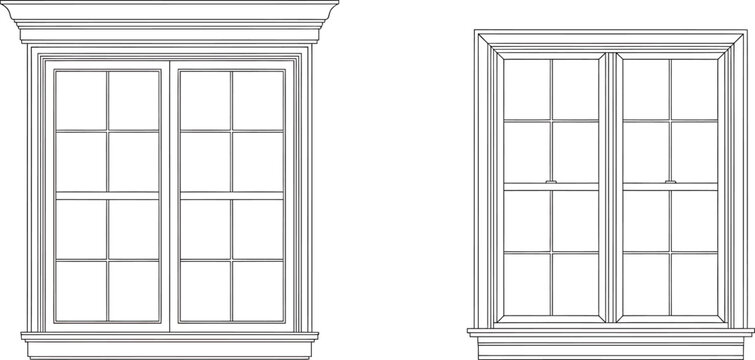 Gray Window Frames with Multiple Panes