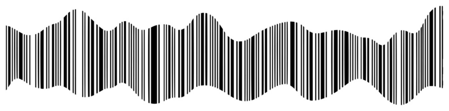 Vertical lines forming wavy barcode pattern for digital data or sound wave concept