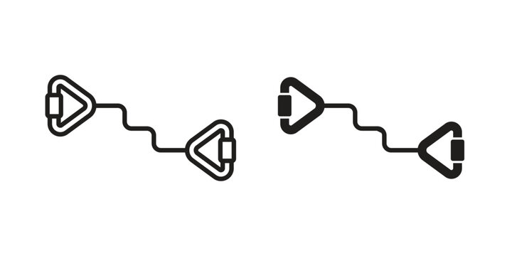 Exercise bands icon silhouette. Editable stroke. Line vector illustration design