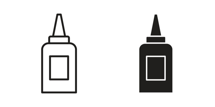 Glue icon silhouette. Editable stroke. Line vector illustration design