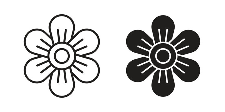Hypericum icon silhouette. Editable stroke. Line vector illustration design