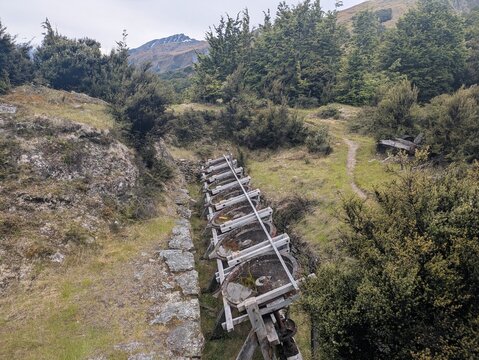 Invincible Mine New Zealand Gold abandoned mining equipment