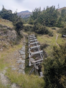 Invincible Mine New Zealand Gold abandoned mining equipment