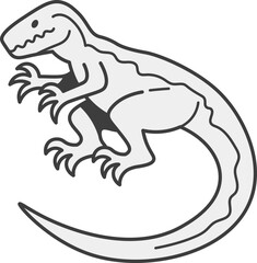 Naklejka premium Illustration of a White Velociraptor Dinosaur
