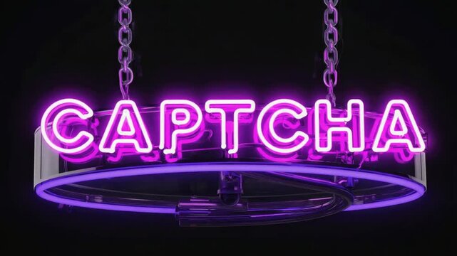 Neon sign of captcha.