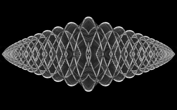 parabolic steel arches on dark background, dynamic, wave-like, and fluid appearance