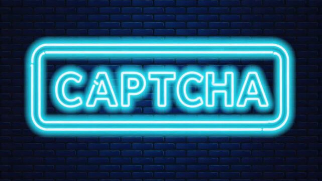 Neon sign of captcha.