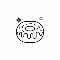 Obraz premium sprinkled glazed donut icon sign vector