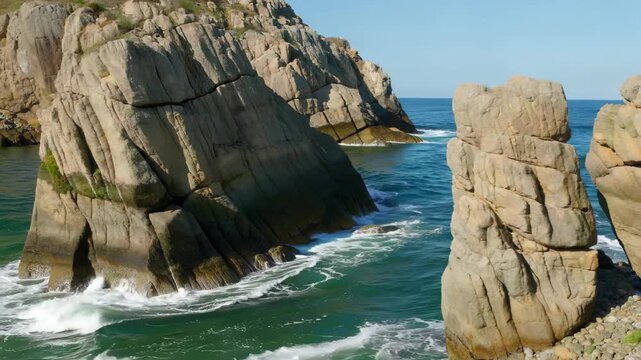 Seaside reef wave landscape