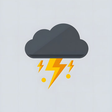 cloud and tunder on grey background template