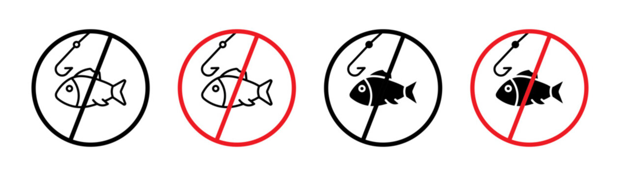 No fishing icons set. vector illustration