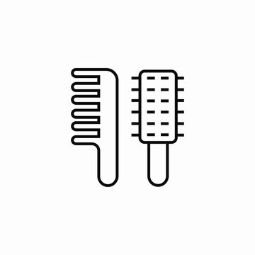 hair comb and brush icon sign vector
