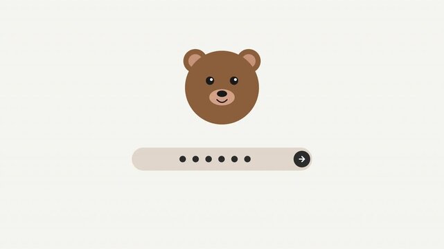 Bear head and loading bar illustration, suitable for technology or progress concepts, websites, and educational materials in need of inspiration.