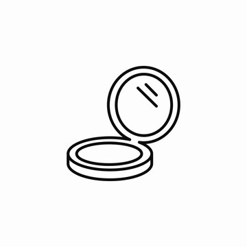 round compact mirror icon sign vector