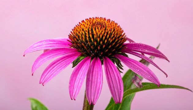 Echinacea Flower Close-Up - Vibrant Pink Petals and Orange Cone.