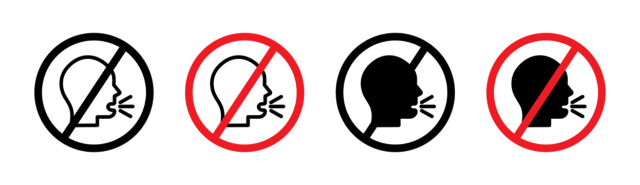 Stop talking signs set. vector illustration