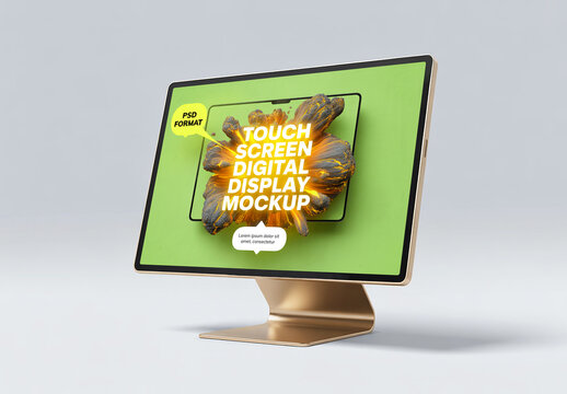 Modern Touch Screen Monitor Mockup