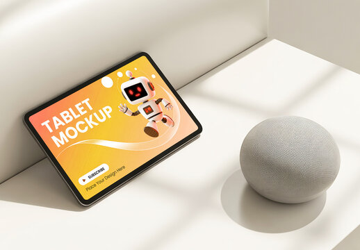 Realistic Tablet Screen Mockup