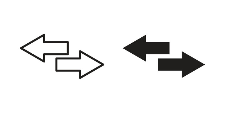 Transfer arrows icon symbols, Solid black and editable stroke icons