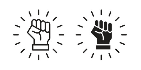 Obraz premium Will power icon symbols, Solid black and editable stroke icons