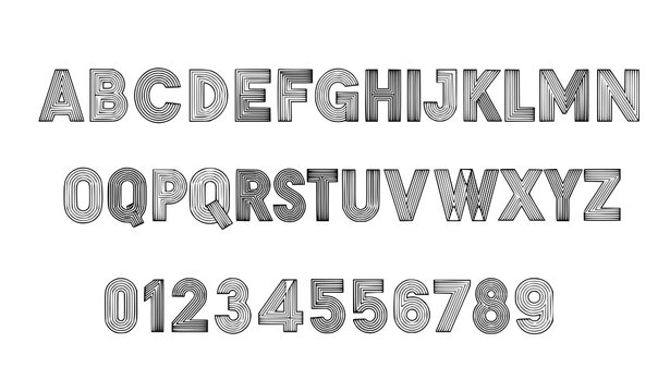 Minimal Impossible Shapes Font Vector Alphabet Numbers Optical Illusion Geometric Letters